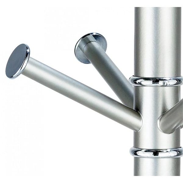 Quatro Umbrella Stand And Coat Rack Champagne In Steel